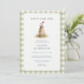 Faire-Part de Baby Shower Golf Par-Tee Gingham Ver (Debout devant)