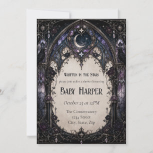 Faire-part de Baby Shower gothique Cathédrale au