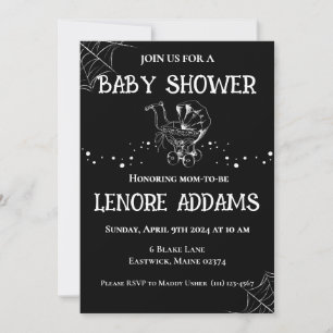 Faire-part de Baby Shower gothique Noir et Blanc