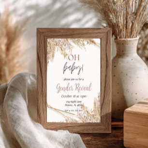 Faire-part de Baby Shower Herbe des Pampas   Bohèm