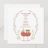 Faire-part de Baby Shower Hiver - Un Petit Paquet (Devant / Derrière)