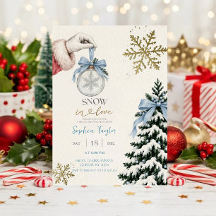 Faire-part de Baby Shower hivernal Neige en amou