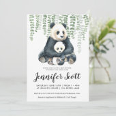 Faire-part de Baby Shower Jungle Panda (Debout devant)