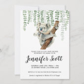 Faire-part de Baby Shower Koala Jungle (Devant)