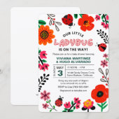 Faire-part de Baby Shower Ladybug Invitation Loveb (Devant / Derrière)