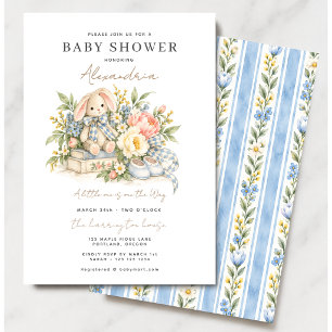 Faire-part de Baby Shower Lapin à l'aquarelle avec