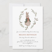 Faire-part de baby shower | Lapin d'hiver (Devant)