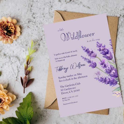 Faire-part de Baby shower Lavande