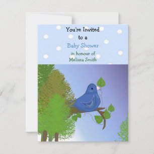 Faire-part de Baby Shower Little Blue Bird