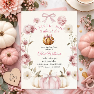Faire-part de Baby Shower Little Boo Is Almost Due
