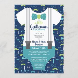 Faire-part de Baby Shower Little Gentleman, noeud