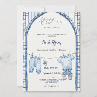 Faire-part de Baby Shower Little Man Bébé Rustique