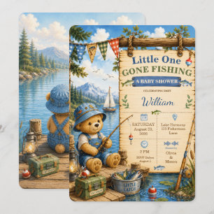 Faire-Part de Baby Shower Little One Gone Fishing