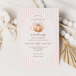 Faire-part de Baby Shower LITTLE PUMPKIN Automne
