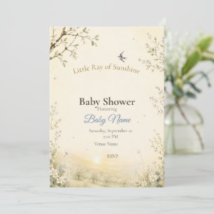 Faire-part de Baby Shower Little Ray of Sunshine B