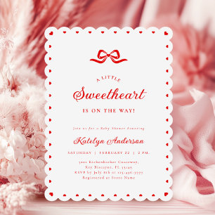 Faire-part de Baby Shower Little Sweetheart Bow