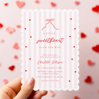 Faire-part de Baby Shower Little Sweetheart Bow