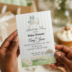 Faire-part de Baby Shower "Livre de Contes" Vert S