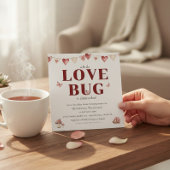 Faire-part de Baby Shower Love Bug Bébé Fleurs Rou