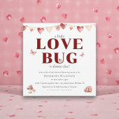 Faire-part de Baby Shower Love Bug Bébé Fleurs Rou