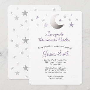 Faire-part de Baby Shower Love You to the Moon & B