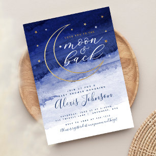 Faire-part de Baby Shower Love You to the Moon & B