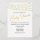 Faire-part de Baby Shower Lumineux - Jaune & Vert (Recto)