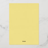 Faire-part de Baby Shower Lumineux - Jaune & Vert (Verso)