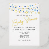 Faire-part de Baby Shower Lumineux - Jaune & Vert (Recto)