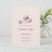 Faire-part de Baby Shower Macaron Stack (Debout devant)