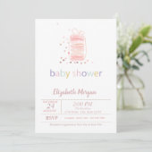 Faire-part de Baby Shower Macarons Français (Debout devant)