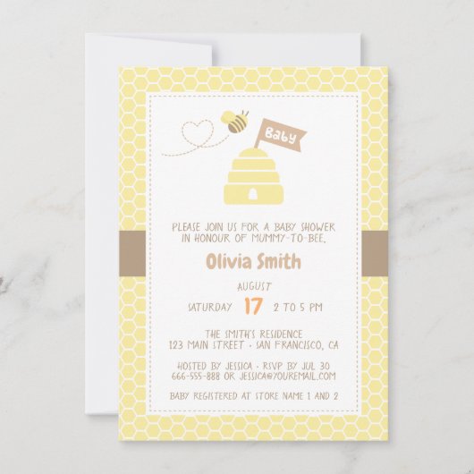 Faire-part de Baby Shower "Maman adorable à petite (Devant)