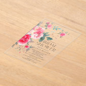 Faire-part de Baby Shower Mariage Fleur Rose (Poser)