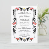 Faire-part de Baby Shower Mariage Fleurs de Feuill (Debout devant)