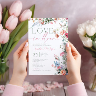 Faire-Part de Baby Shower Mariage Fleurs en Fleur