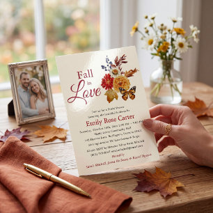 Faire-part de Baby Shower Mariage Floral Aquarelle