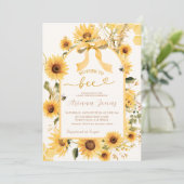 Faire-part de Baby Shower Mère Tournesol pour Bébé (Debout devant)