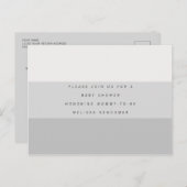 Faire-part de baby shower minimaliste EDITABLE ave (Devant / Derrière)