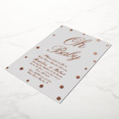 Faire-part de Baby Shower Moderne Points Dorés Pre (Rotation)