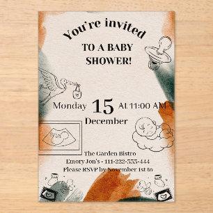 Faire-part de Baby Shower Modifiable Tétine Mini
