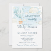 Faire-part de Baby Shower Montgolfière | Aventure (Devant)