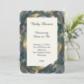 Faire-part de Baby Shower Navy Emerald Gold (Debout devant)