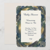 Faire-part de Baby Shower Navy Emerald Gold (Devant / Derrière)