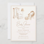 Faire-part de Baby Shower Neutre pour la Nurserie (Devant)