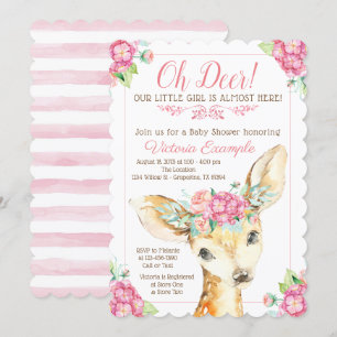 Faire-part de Baby Shower Oh Biche Bébé Fille