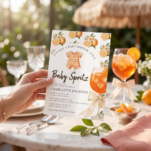 Faire-part de Baby Shower Orange Citrus Baby Sprit