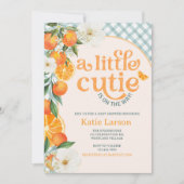 Faire-part de Baby Shower Orange Mignon | (Devant)