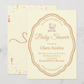 Faire-part de Baby Shower | Ours (Devant / Derrière)