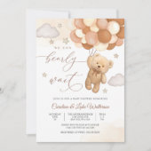 Faire-part de Baby Shower Ourson Mignon (Devant)