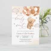 Faire-part de Baby Shower Ourson Mignon (Debout devant)